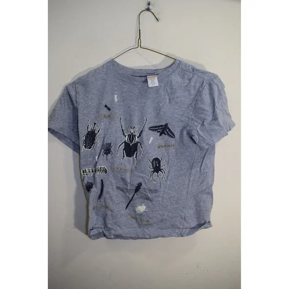 2018 Gymboree BUG COLLECTION T Shirt BOYS M‎ 7 8 Gray