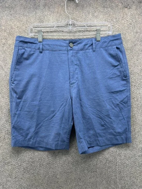 Faherty ALLDAY SHORTS Shorts Mens 34 Blue Knit Chino Stretch 9 Inseam Summer