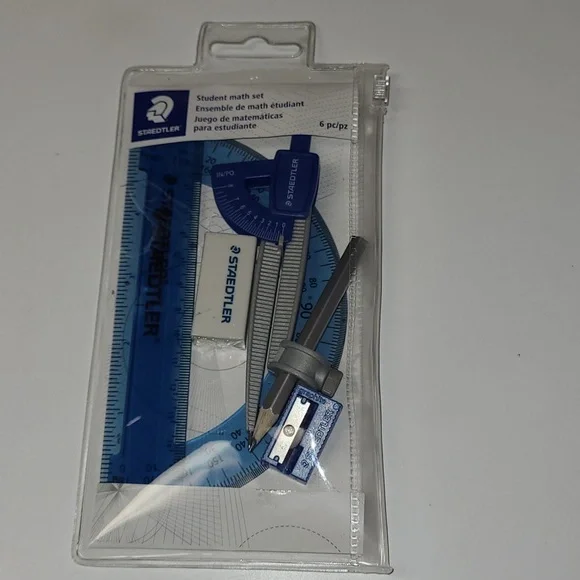 Student Math Set - Protractor, Pencil Compass, Ruler, etc.