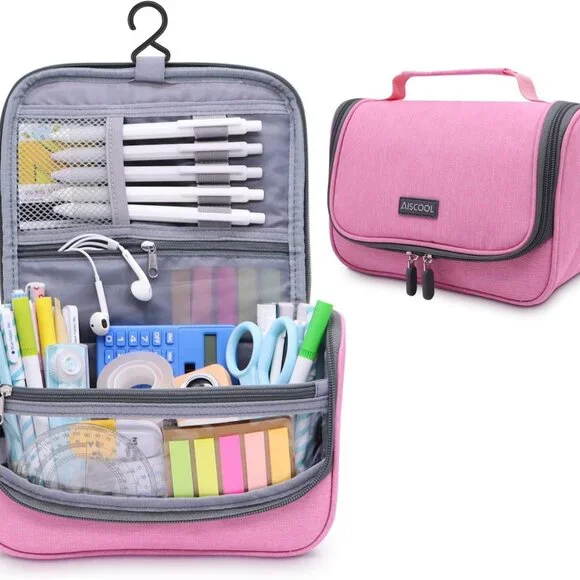 NWT Aiscool Pink Pencil, Pen, Stationary Case Organizer for School or Office