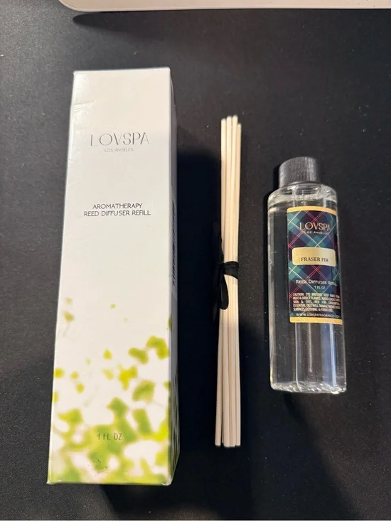 LOVSPA Aromatherapy Reed Diffuser Refill - Fraser Fir - White/Green