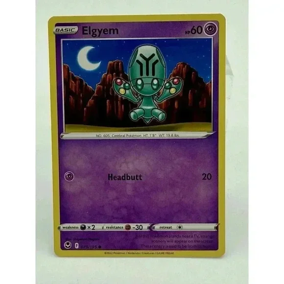 Elgyem 079/195 SWSH: Silver Tempest‎ Non-Holo Pokémon TCG Mint Unplayed