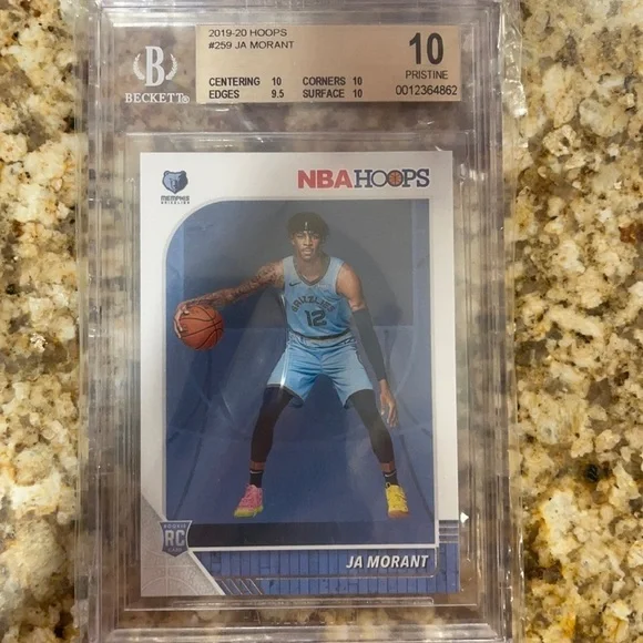 Beckett graded mint 10 Ja Morant rookie card 2019-2020 panini hoops basketball