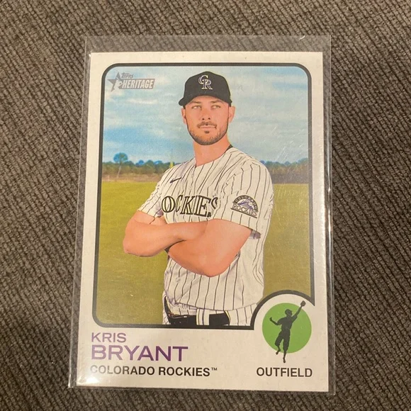 2022 Kris Bryant Topps Heritage Baseball Card #600 colorado rockies mlb trading