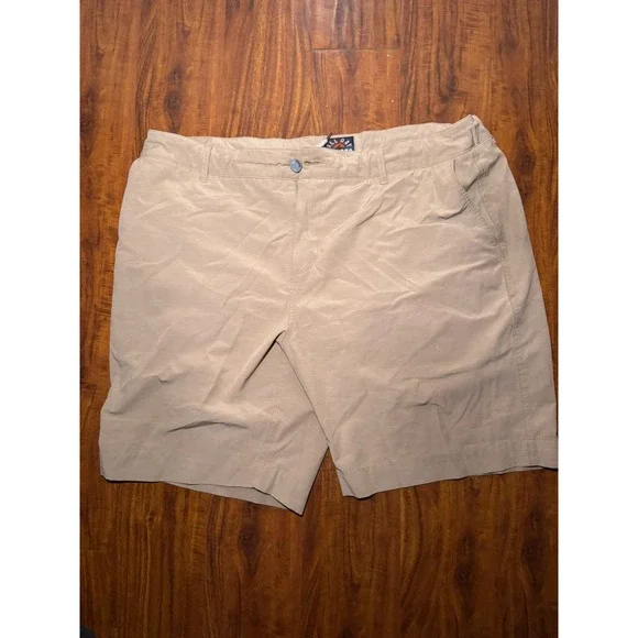 Faherty All Day Shorts Tan Mens Size 38 MSC0012 Chino Flat Front Preppy Beachy