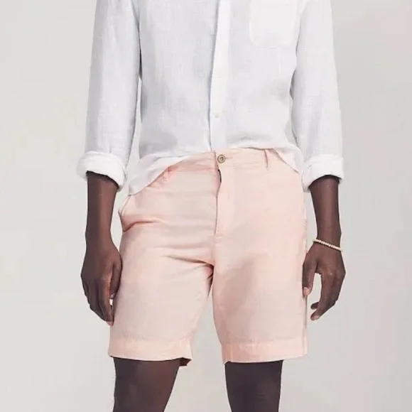 NWT Faherty Malibu Short in Summer Pink Linen & Cotton Blend Shorts Size 36