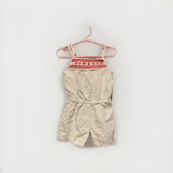Gymboree SEASHELL CORAL‎ cotton/linen 1pc ROMPER outfit 2t