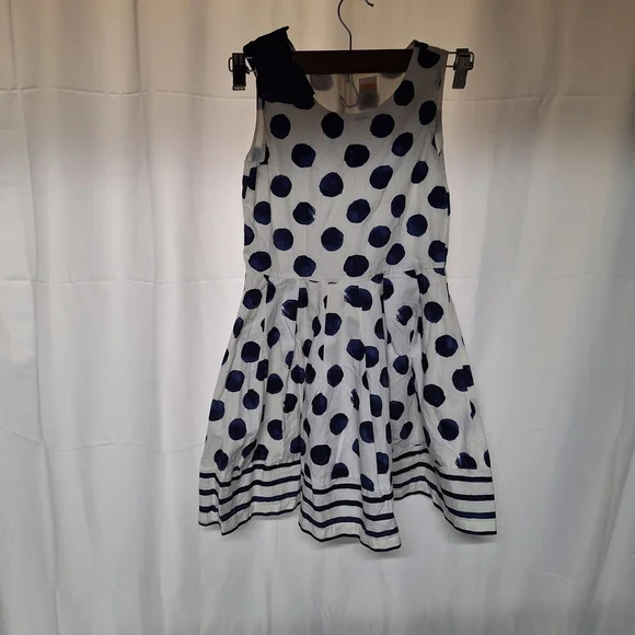 Gymboree Navy and White Polka Dot Dress