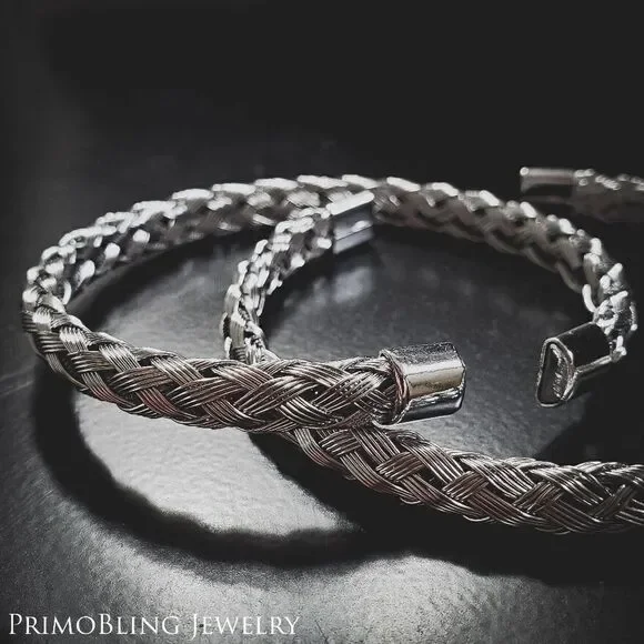 Steel Braided Cuff Bracelet