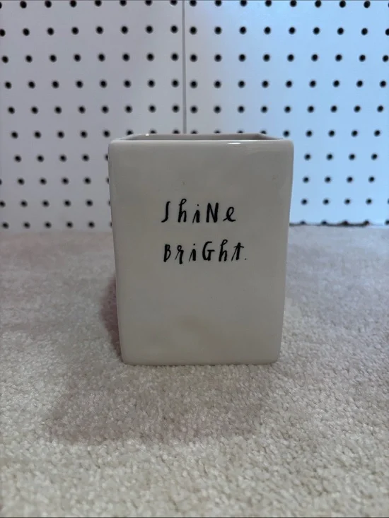 Rae Dunn White Ceramic Vase with 