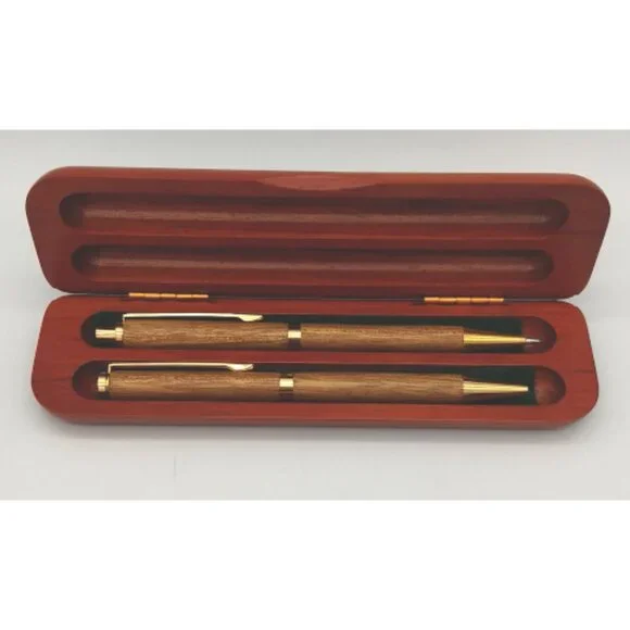 Medium Oak Pen-Set & Rosewood Case