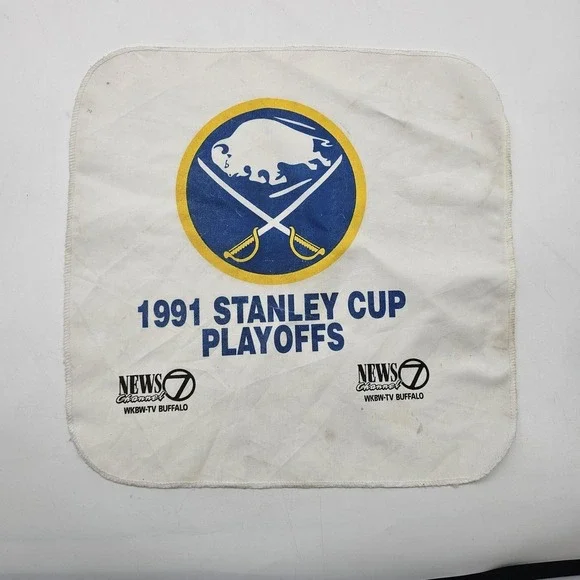Vintage Buffalo Sabres Towel One Size White NHL Hockey 1991 Stanley Cup Playoffs
