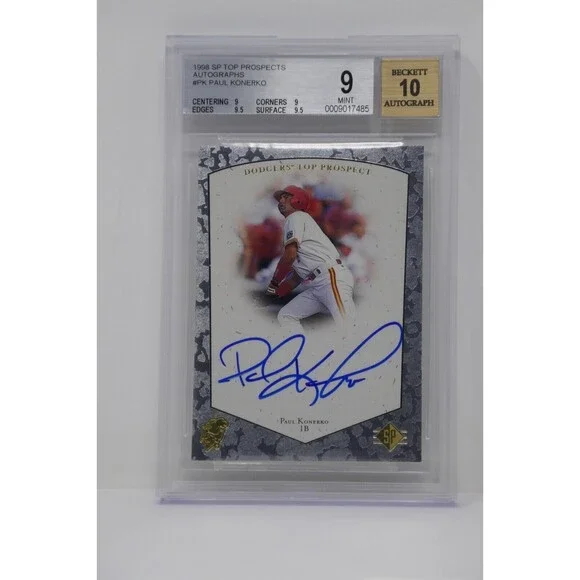 1998 SP Top Prospects Autographs #PK Paul Konerko Rookie Dodgers Beckett 9