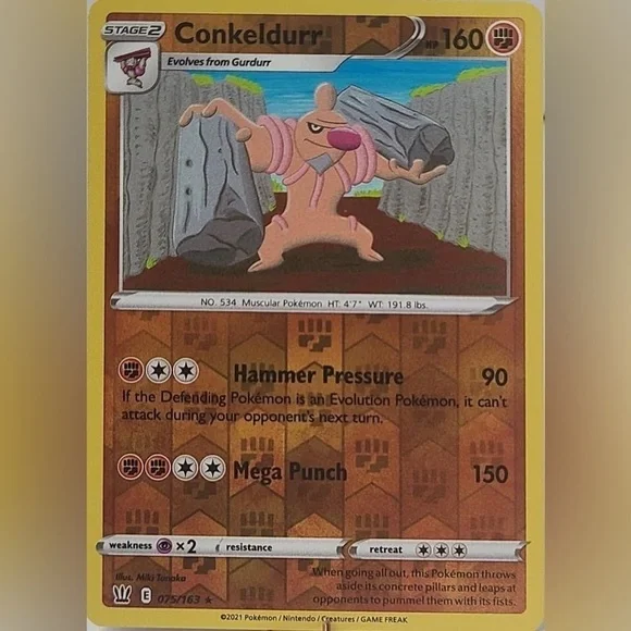 Timburr 073/163 Gurdurr 074/163 Conkeldurr075/163 EvolutionStage 1-3 TCG Pokémon
