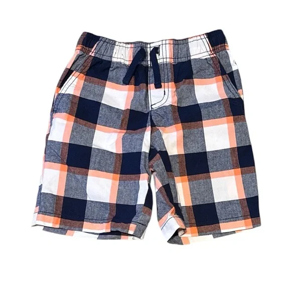 Gymboree Plaid Shorts - Navy, Orange, White