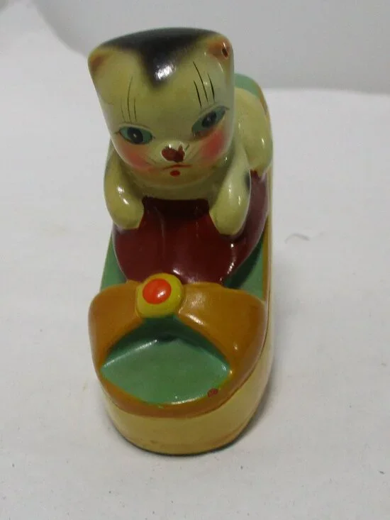 Vintage Pencil Sharpener Kitty Cat on A Shoe Novelty
