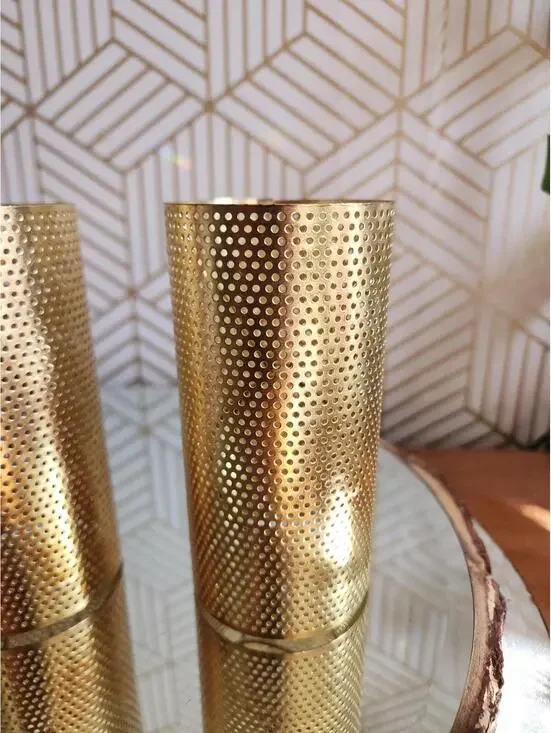 Vintage Mid Century Modern Brass Mesh Light Diffuser 5
