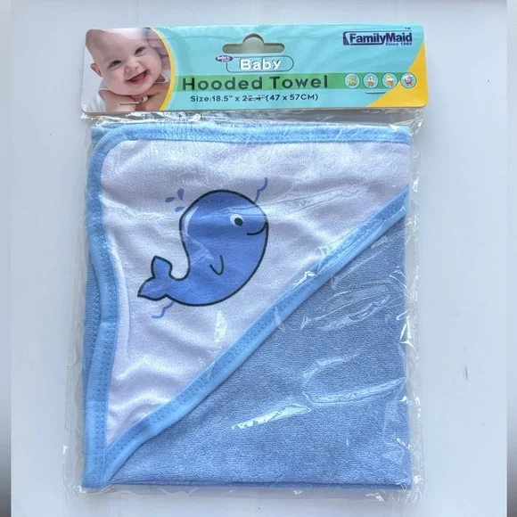 Family Maid hooded baby towel blue 18.5