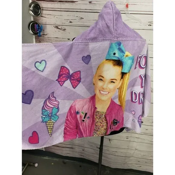 Jojo Siwa nickelodeon purple hooded bath towel wrap cupcakes‎ follow your dreams