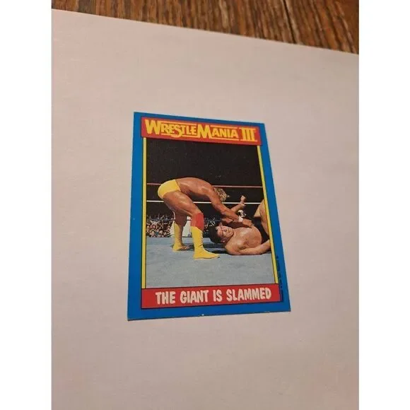 1987 Topps WWF Hulk Hogan WrestleMania3 Andre The Giant Slam Card 54 Wrestling