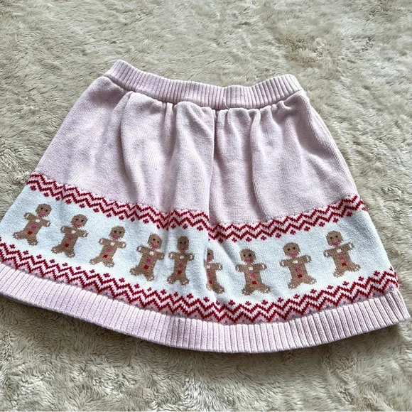 GYMBOREE Girls Pink Gingerbread Man Christmas Skirt Size 7