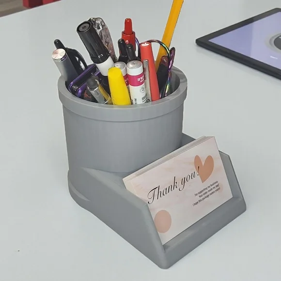 Pen / Scissor Holder with Business Card Slot!