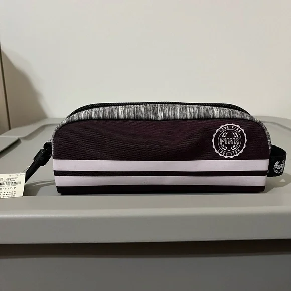 PINK Victoria's Secret Maroon Pencil Case