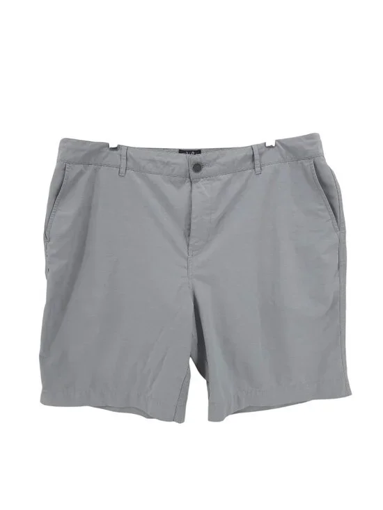FAHERTY All Day Shorts Light Gray Black Drawstring Stretch Size 38