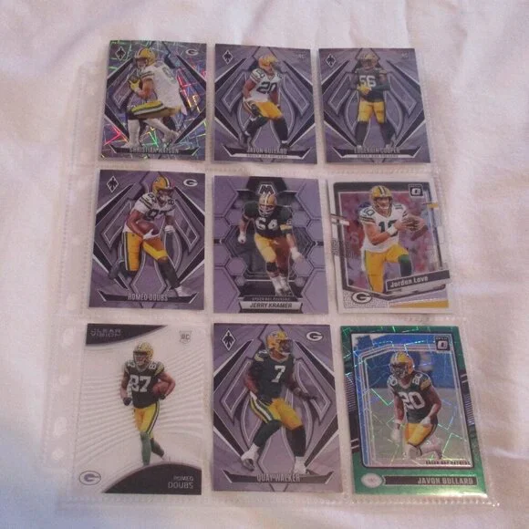GREEN BAY PACKERS (9) Card Mixed Football Lot