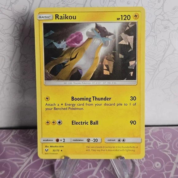 Raikou 32/73 Holo Rare Shining Legends Pokemon Holo Near Mint