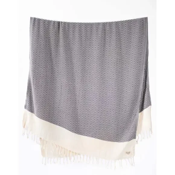Teema Grey Zion Organic Cotton Turkish Towel Bath Sheet Blanket 70