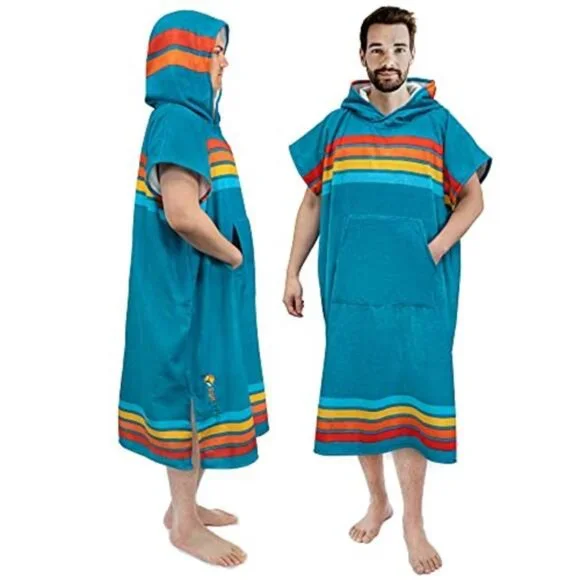 Surf Poncho Changing Robe Hooded Microfiber Quick Dry Towel Beach Swim Men Women