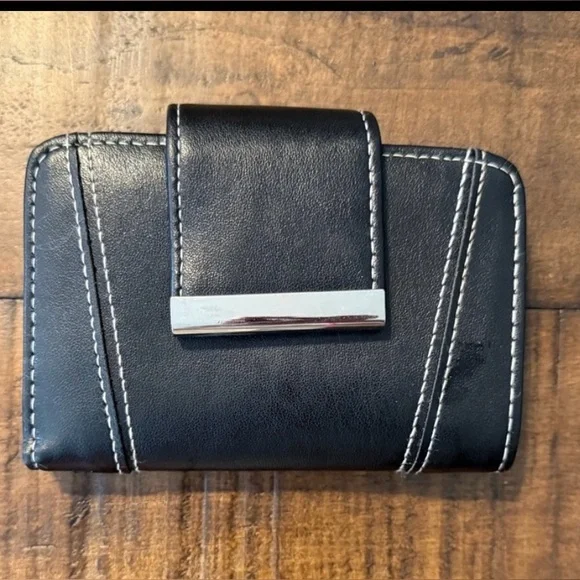 Black Wallet with Silver‎ Accent
