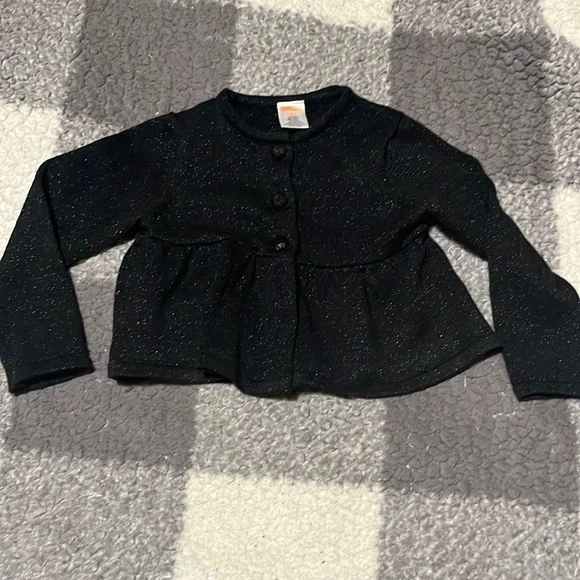 Gymboree Girl’s 2T Black Sparkle Cardigan Sweater