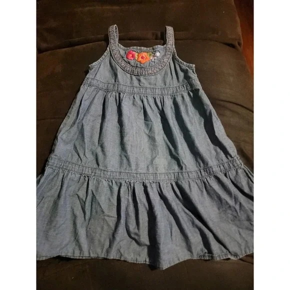 Gymboree surf adventure floral denim dress size 5t‎