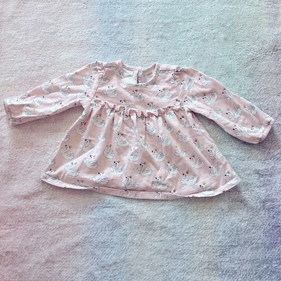 Gymboree Baby Pink Swan Print Top - 6-12 Months