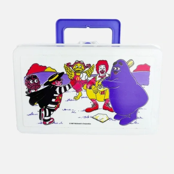 Vintage Ronald McDonald & Baseball Gang Pencil Box 6 x 9”
