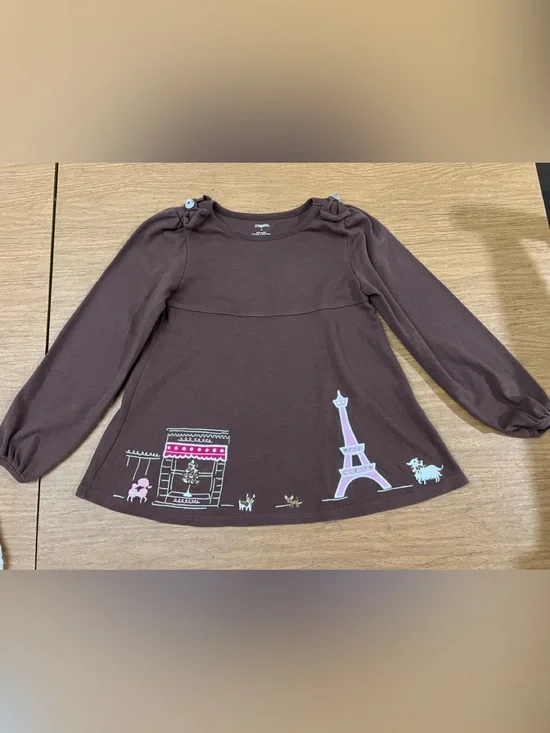 Vintage Gymboree girls top Paris embroidered size 6
