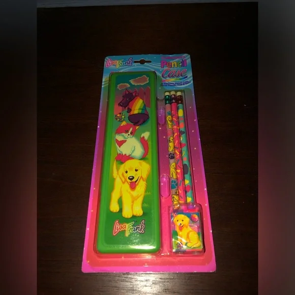 Vintage Lisa Frank Pencil Case New HTF Cats and Dogs Print