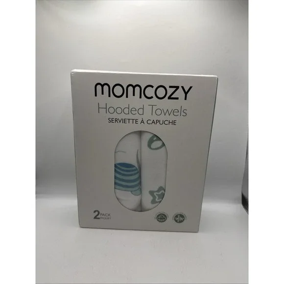 MomCozy Hooded Towels 2 Pack Marine Turtle Magic Cotton/bamboo 35x35