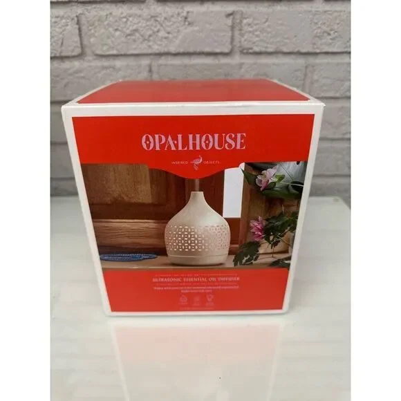 Opal House Ultrasonic Essential Oil Diffuser with 2 Modes & 6 Light Settings