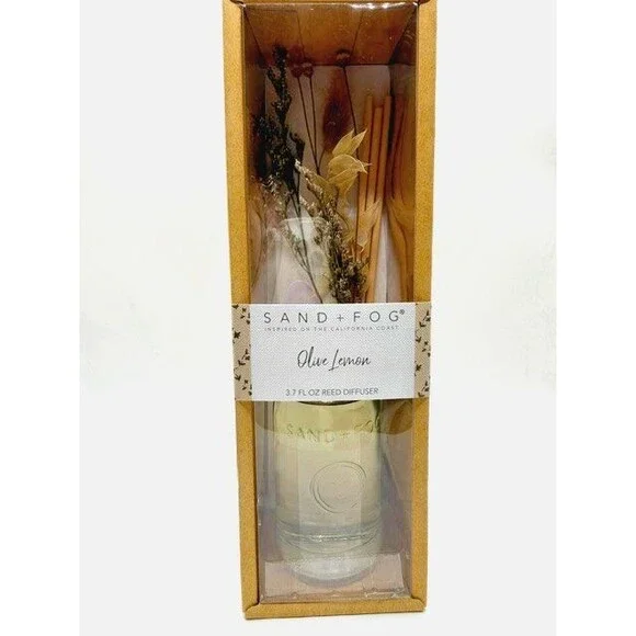 Sand + Fog Olive Lemon Reed Diffuser 3.7oz Home Fragrance Decor NEW