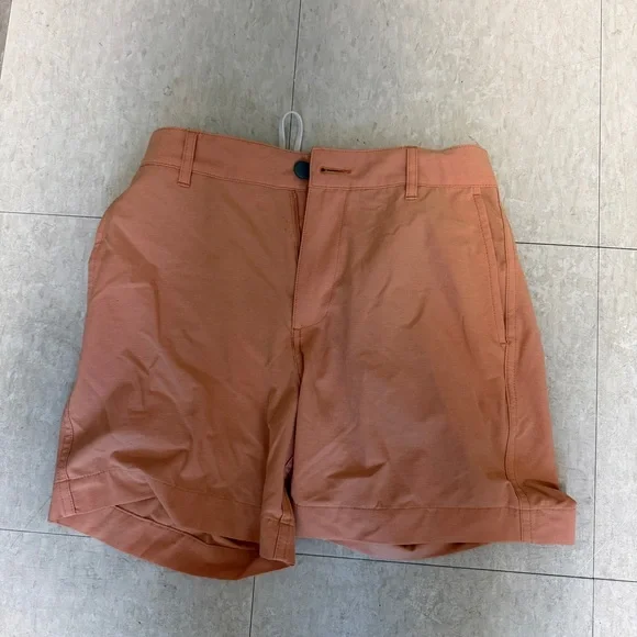 Faherty Men's Hybrid Shorts in Rust Orange