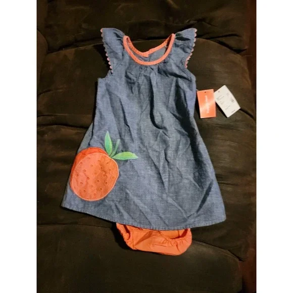 Gymboree pretty peach jean dress size 2t nwt