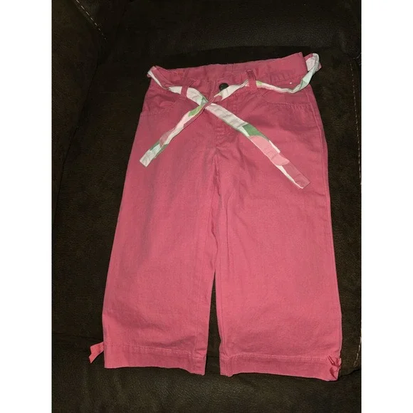 Gymboree tulip garden belted capris Easter‎ pants size 6 slim