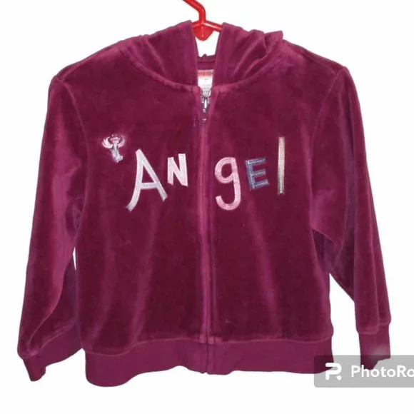 Gymboree Girls 3t purple fuscha hooded sweatshirt Angel K-139