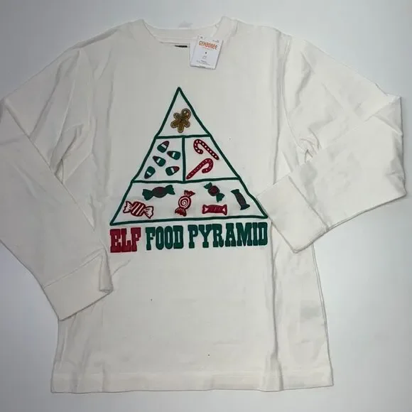 New Gymboree elf food Pyramid Christmas long sleeve