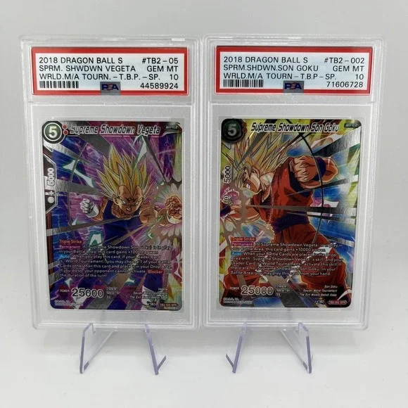 2018 Dragon Ball Super Supreme Showdown Goku Vegeta PSA 10 Gem Mint TB2 SPR Lot