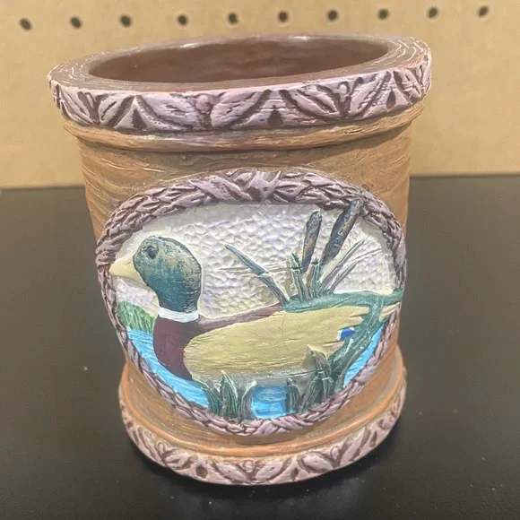 Vintage 1997 Mallard Duck FIGI Pen/Pencil Holder Office Supplies