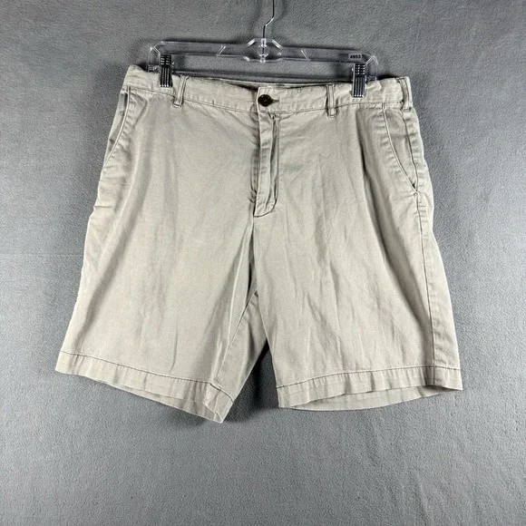Faherty Men's Stone Gray Flat Front Shorts Size 35 Casual Summer